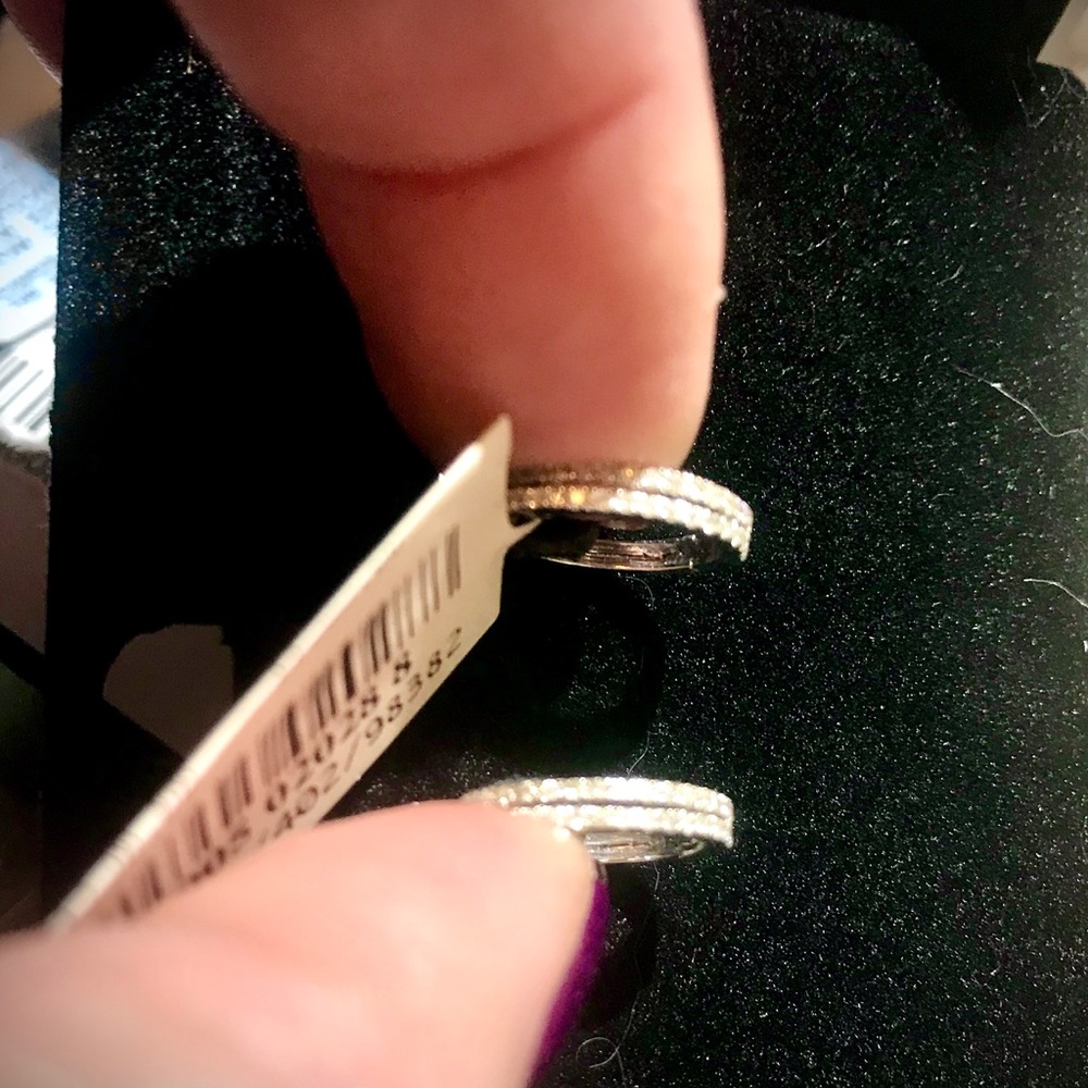 Diamond white gold hoops pavé